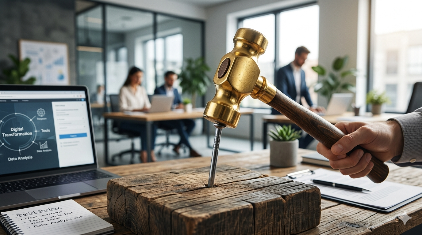 Marteau d'Or et clou en entreprise